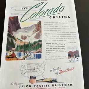 Newspaper Print Ad - Union Pacific Railroad Train 1946 Collectible